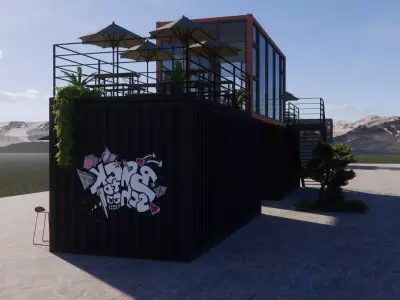 Container coffee shop-8 3D model