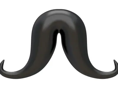 Cartoon Mustache 04 3D model