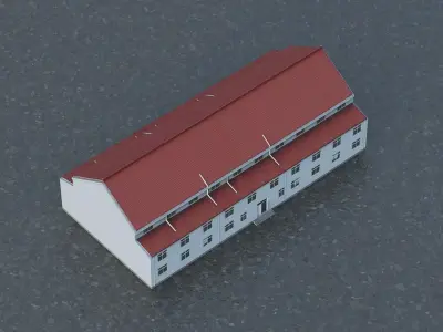 Factory Building Low-poly 3D model