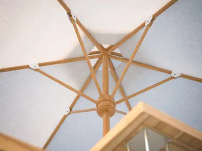 Restaurant set with wooden bench 3D model