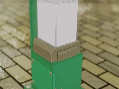 Street Light 8 Bollard 350 mm Moss Green Version 2 Low-poly 3D model