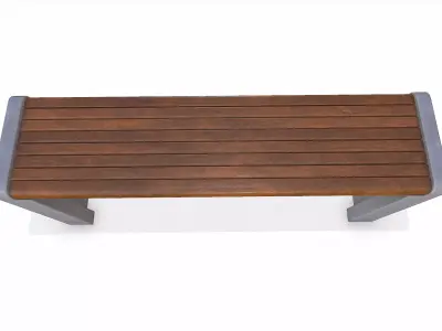 Street Bench 02 Lowpoly PBR Low-poly 3D model