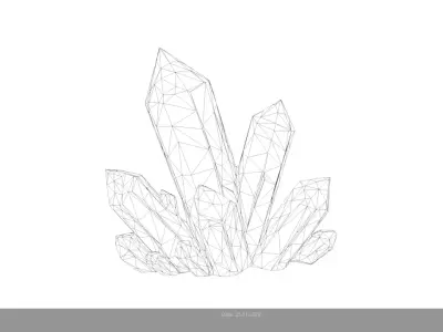 Low Poly Stylized Turquoise Magic Crystal Low-poly 3D model