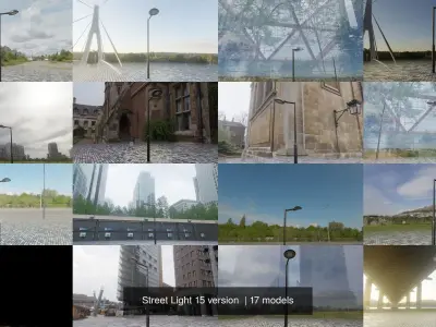 Street Lights Version 15 3D Model Pack