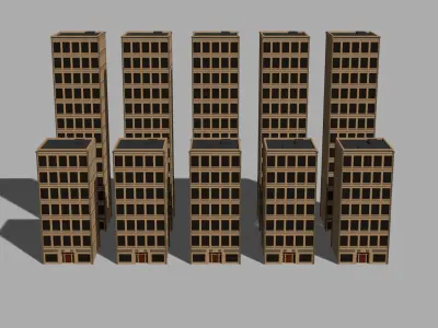 Buildings Pack  LowPoly Free 3D model Free low-poly 3D model