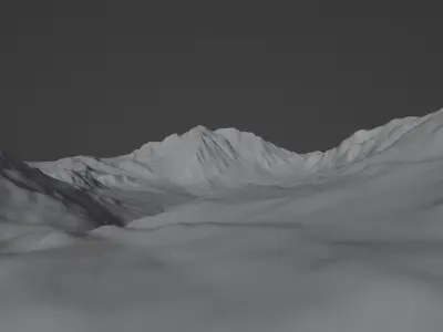 Realistic mountain 3D model