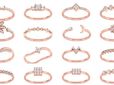 100 Light Wt Rings 3D Model Pack