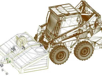 High pressure street washing MINI LOADER SKID STEER 3D model