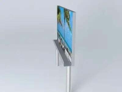 Bilboard headboard with metal legs Free 3D model