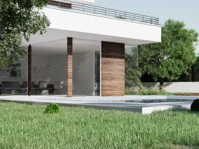 Modern Building V03 3D model