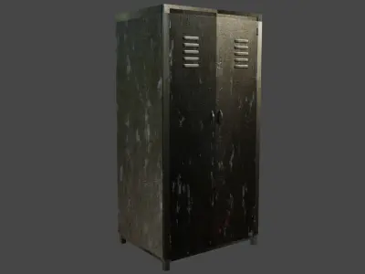 Dirty old metal cabinet Low-poly 3D model