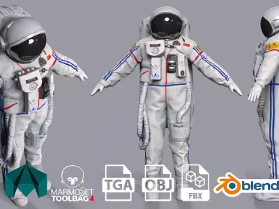 Spacesuit Astronaut steller Game Assets Low-poly 3D model