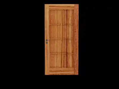 Wooden Door Low-poly 3D model