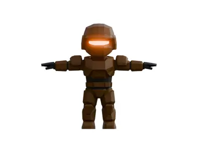 Low poly sci fi Soldier Low-poly 3D model