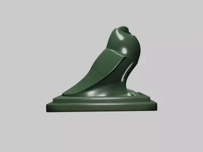 Ornamental Bird Statue - Game Ready 3D Model Low-poly 3D model