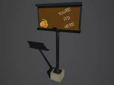 Billboard 3d model PBR sign Low-poly 3D model