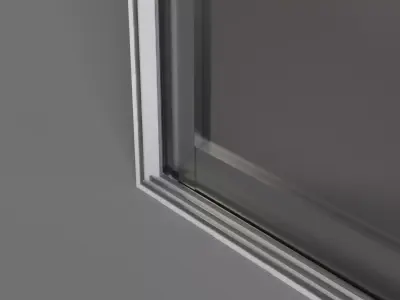 Double Panel Sliding Glass Window Low-poly 3D model