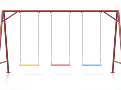 Metal Swing Set Low-poly 3D model