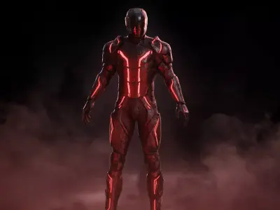 Tron Ares Low-poly 3D model