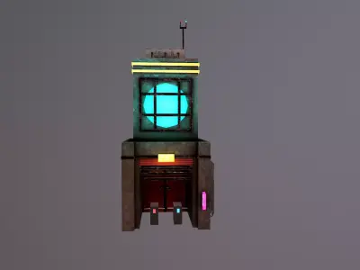 Cyberpunk City - Building 1 Low-poly 3D model