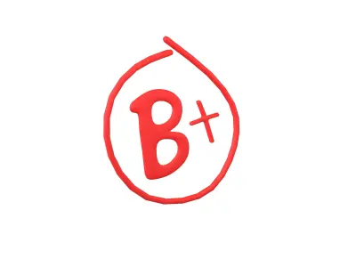 Grade B Plus Symbol v1 001 Low-poly 3D model