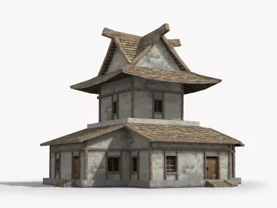 Ancient house x12 Low-poly 3D model