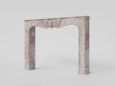 Decorative light red marble mantelpiece 3D Model 3D model