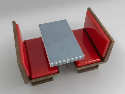 American Diner Retro Table 3D model