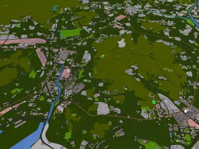 Busan South Korea Feb 2021 Low-poly 3D model Low-poly 3D model