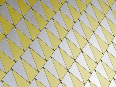 Luxury Dual-Tone Triangular Metal Bricks PBR Seamless Texture