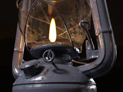 Oil Lamp Lantern Game Ready Low-poly 3D model