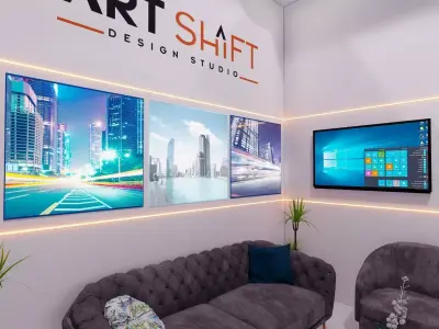 Exhibition booth stand 4 x 8m 3D model