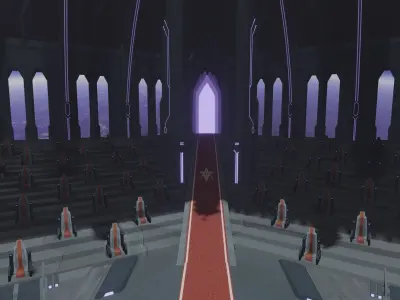 Sci-fi Congress Hall interior 3D model