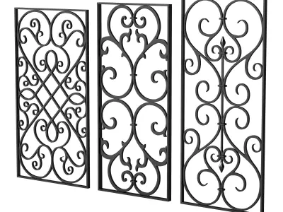 20 Wrought Iron Fence 3D model