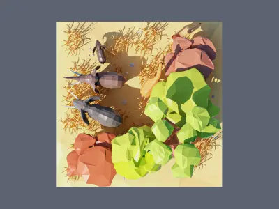 land 100A Low-poly 3D model