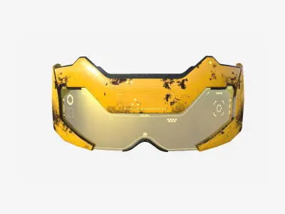 SciFi Glasses F10 Yellow - Character Design Fashion Low-poly 3D model