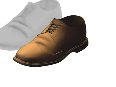 Cartoon High Poly Subdivision Sandy Shoes 3D Model Low-poly 3D model