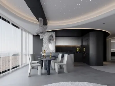 Dream living and dining room 3D model