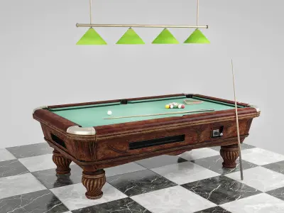wood pool table lowpoly Low-poly 3D model