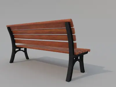 Street Bench Low Poly  3DModel Low-poly 3D model