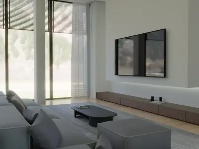 Modern Living Room Harmony in 3D Free 3D model