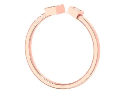 Solitaire Women Light Weight Baguette Princess stone Band Ring 3D print model