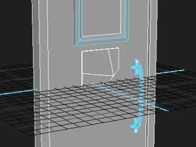 Door PBR with handle Low-poly 3D model