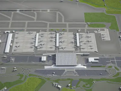 London Stansted Airport - STN Low-poly 3D model