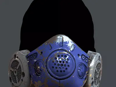 Gas mask helmet 3d model scifi Low-poly Low-poly 3D model Low-poly 3D model