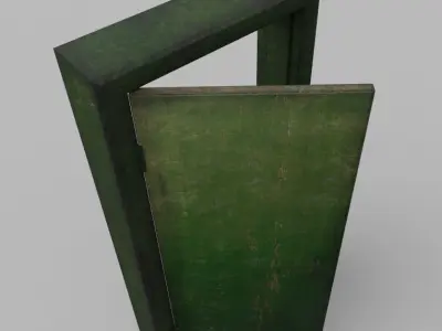 Interroom door with frame Low-poly 3D model