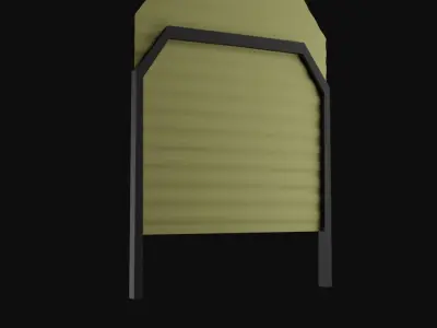 Simple Low Poly Industrial Door  Low-poly 3D model