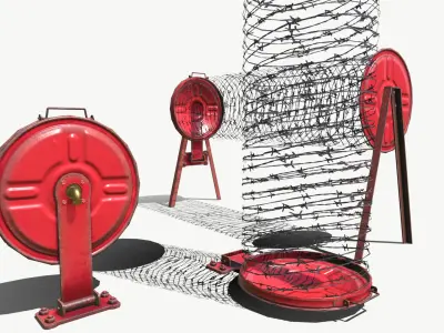 barbed wire Low-poly 3D model