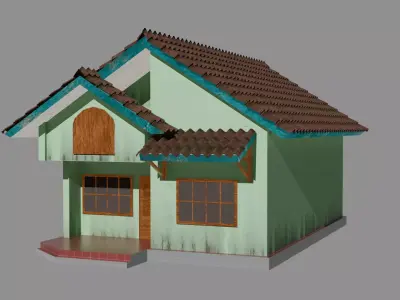 Indonesian Village House Low-poly 3D model
