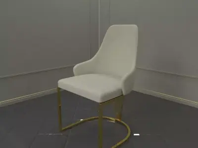chair with gold legs 3D model buy